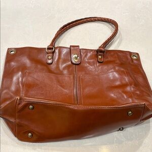 Patricia Nash Elegant Brown Leather Tote Bag